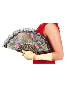 Leque decorado 25 cm - de alta qualidade, ideal para carnaval, festas temáticas e eventos especiais.